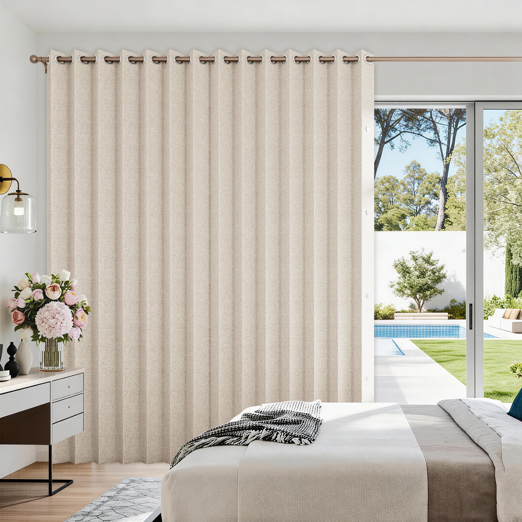 100% Blackout Privacy Door Curtain for Doorway, Magnetic Door Curtain for Closet & Hallway, 1 Panel, W45 x L80, Gray