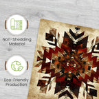 Southwestern Tribal Runner Rug, 2x6ft, Native American Ethnic Pattern Print Distressed Aztec Retro Throw Rugs, Cozy Reduce Noise Western Decor Rugs for Living Room Bedroom