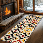 Aztec Rugs for Bedroom, Aztec Runner Rug, 2x7ft, Southwest Native American Rustic Hallway Runner, Boho Ethnic Retro Low Pile Washable Runner Rug - Aztec Home Decor