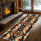 Aztec Rugs for Bedroom, Aztec Runner Rug, 2x7ft, Southwest Native American Rustic Hallway Runner, Boho Ethnic Retro Low Pile Washable Runner Rug - Aztec Home Decor