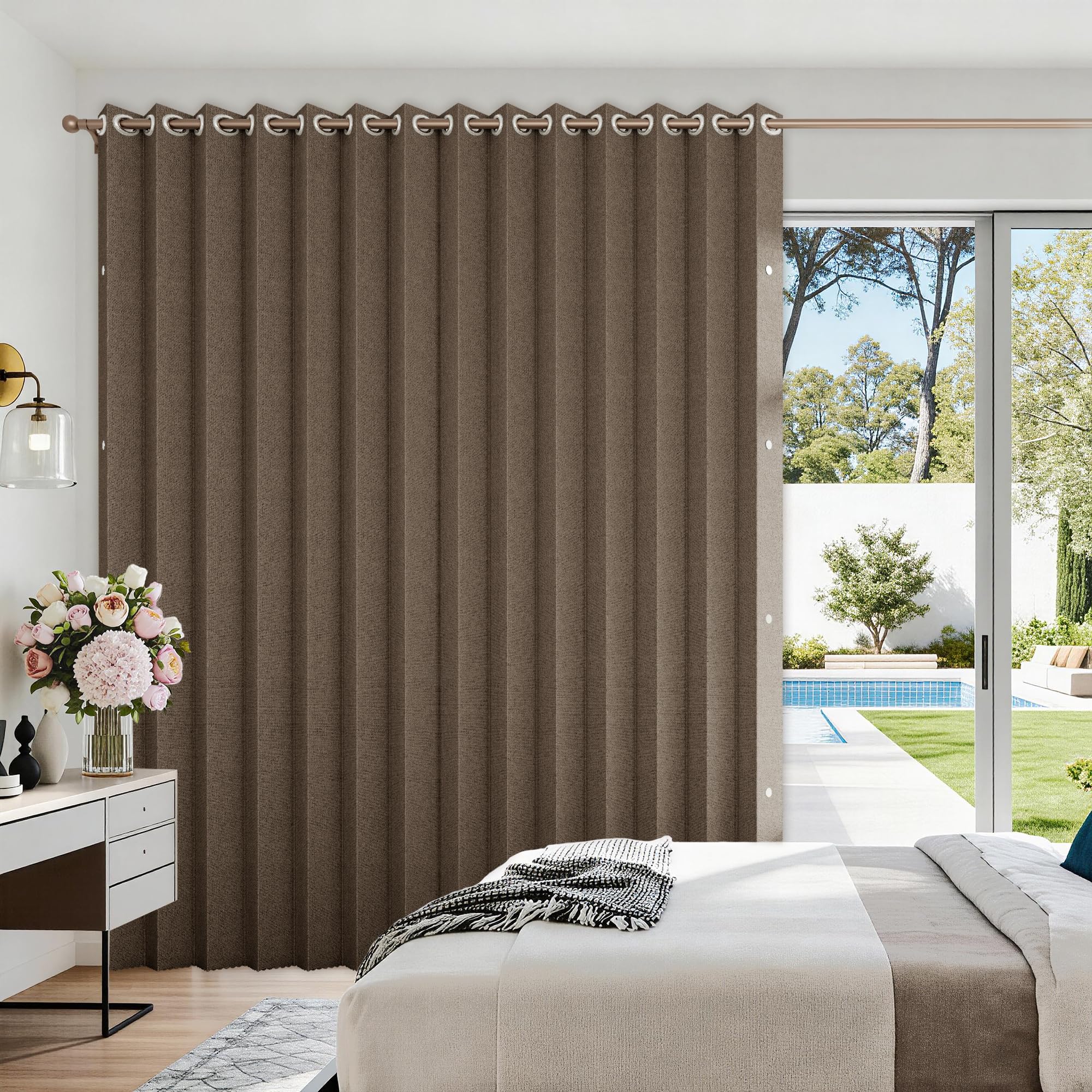 100% Blackout Privacy Door Curtain for Doorway, Magnetic Door Curtain for Closet & Hallway, 1 Panel, W45 x L80, Gray