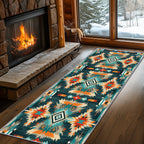 Aztec Rugs for Bedroom, Aztec Runner Rug, 2x7ft, Southwest Native American Rustic Hallway Runner, Boho Ethnic Retro Low Pile Washable Runner Rug - Aztec Home Decor