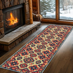 Aztec Rugs for Bedroom, Aztec Runner Rug, 2x7ft, Southwest Native American Rustic Hallway Runner, Boho Ethnic Retro Low Pile Washable Runner Rug - Aztec Home Decor