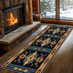Aztec Rugs for Bedroom, Aztec Runner Rug, 2x7ft, Southwest Native American Rustic Hallway Runner, Boho Ethnic Retro Low Pile Washable Runner Rug - Aztec Home Decor