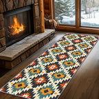 Aztec Rugs for Bedroom, Aztec Runner Rug, 2x7ft, Southwest Native American Rustic Hallway Runner, Boho Ethnic Retro Low Pile Washable Runner Rug - Aztec Home Decor