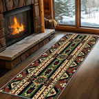 Aztec Rugs for Bedroom, Aztec Runner Rug, 2x7ft, Southwest Native American Rustic Hallway Runner, Boho Ethnic Retro Low Pile Washable Runner Rug - Aztec Home Decor