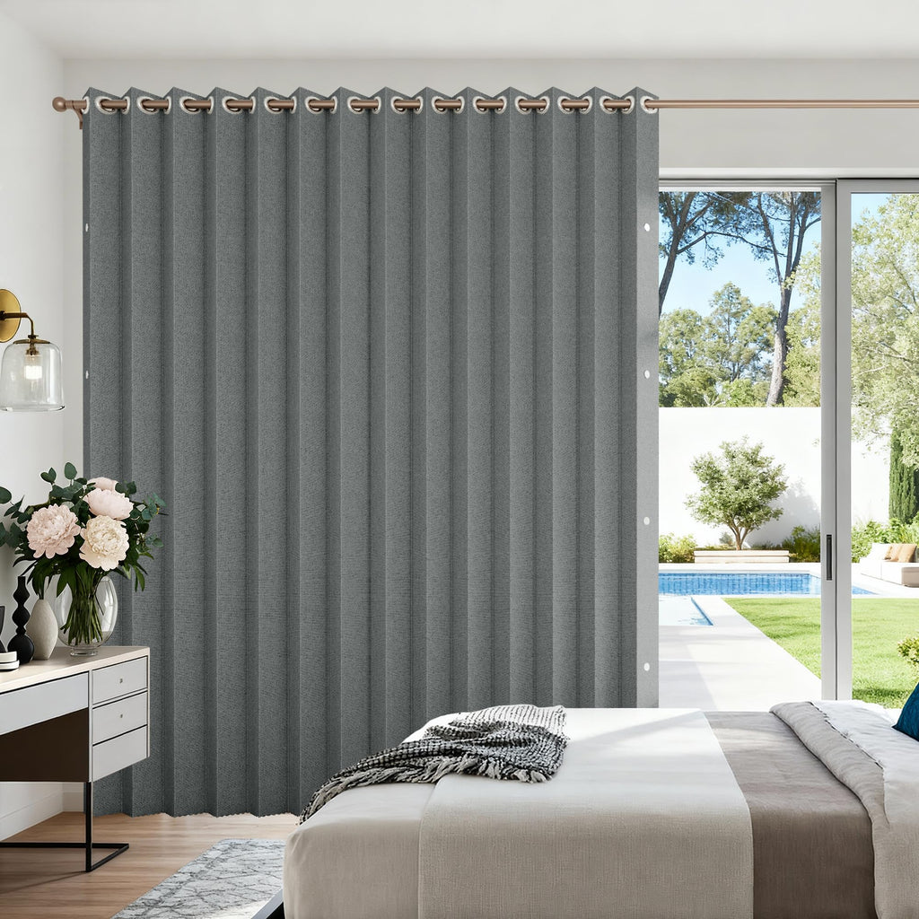 100% Blackout Privacy Door Curtain for Doorway, Magnetic Door Curtain for Closet & Hallway, 1 Panel, W45 x L80, Gray