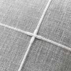2 Packs Grid Embroidery Throw Pillow Covers, 18x18 Inch Light Grey, Farmhouse Linen Decorative Grey Cushion Covers for Sofa Bed Living Room Home Decor